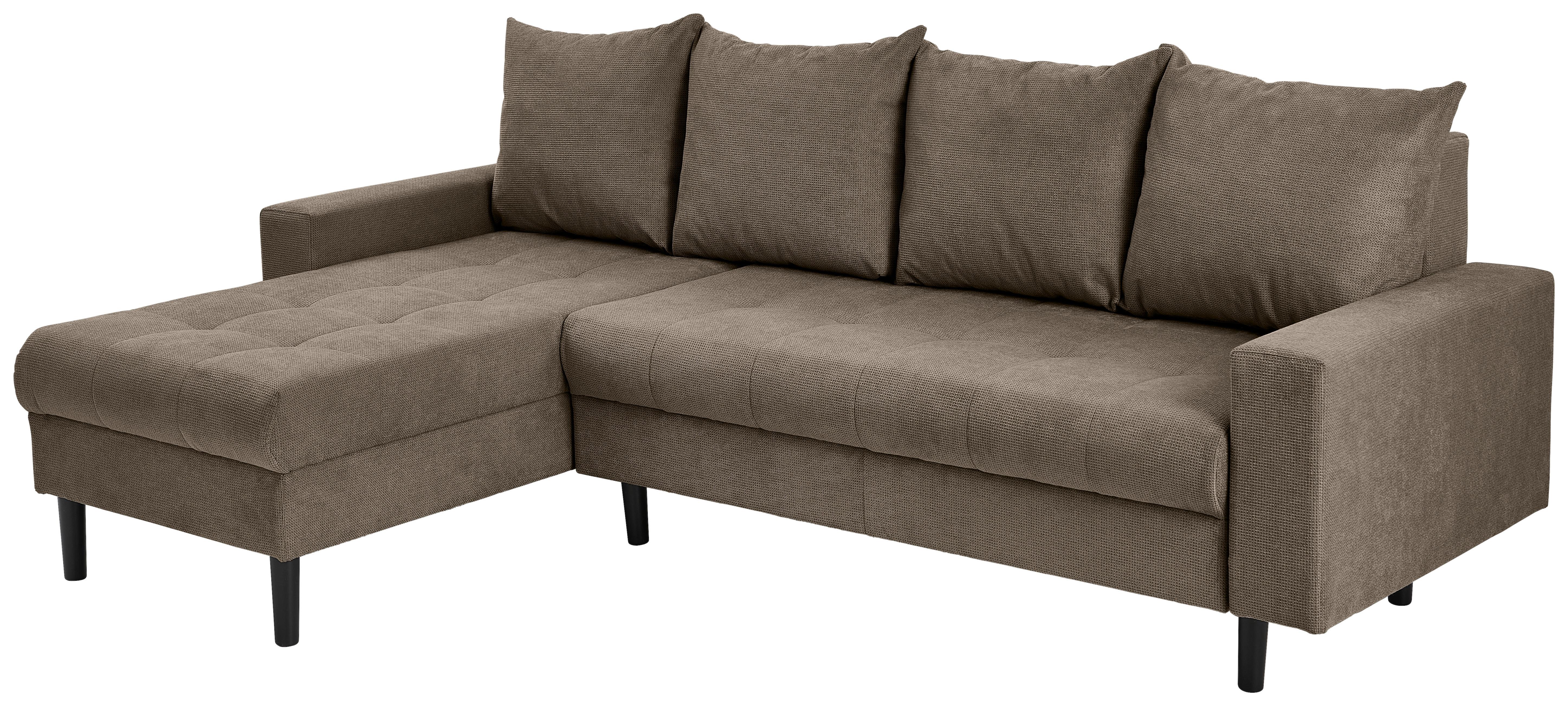 Ecksofa Boston, Braun S: 157x231 cm - Schwarz/Braun, KONVENTIONELL, Textil (157/231cm) - P & B