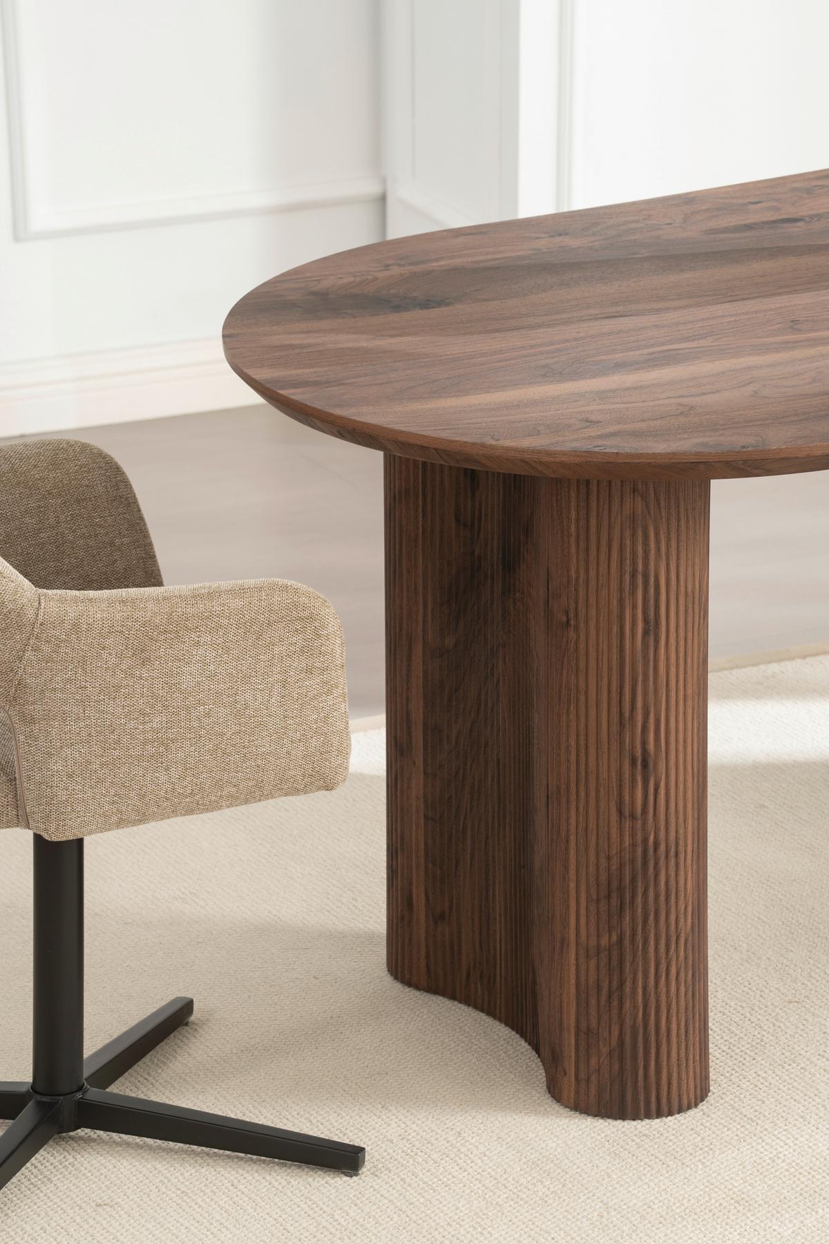 Esstisch Edda Walnussfarben L: 180 cm - Walnussfarben, Basics, Holzwerkstoff (180/90/75cm) - Livetastic