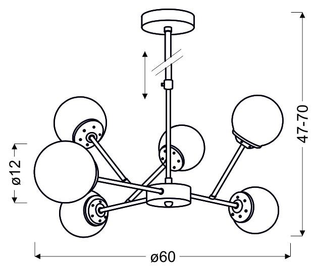 Deckenleuchte 36-67272 Best - Chromfarben/Kupferfarben, KONVENTIONELL, Metall (60/70cm)