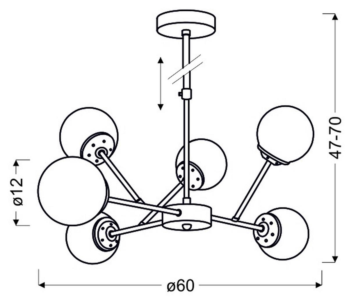 Deckenleuchte 36-67272 Best - Chromfarben/Kupferfarben, KONVENTIONELL, Metall (60/70cm)