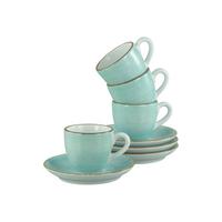 TASSENSET Vintage Nature Türkis, Weiß - Türkis/Weiß, Basics, Keramik - Creatable