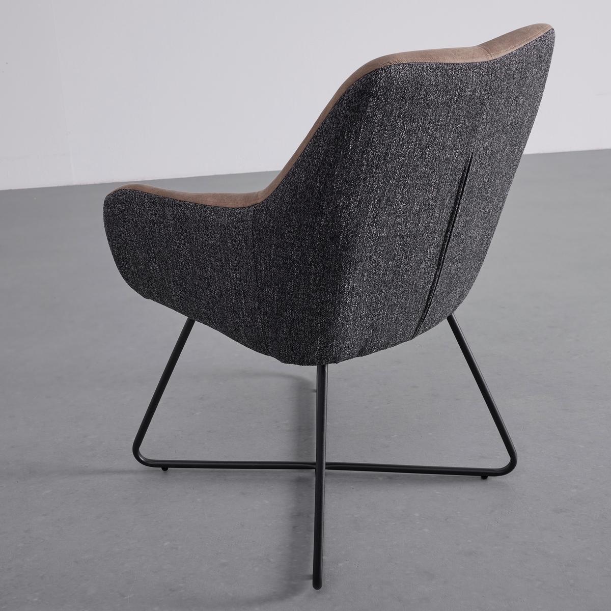 Stolička LIYA sivá a hnedá - svetlohnedá/čierna, Modern, kov/drevo (63/90/65cm) - Bessagi Home