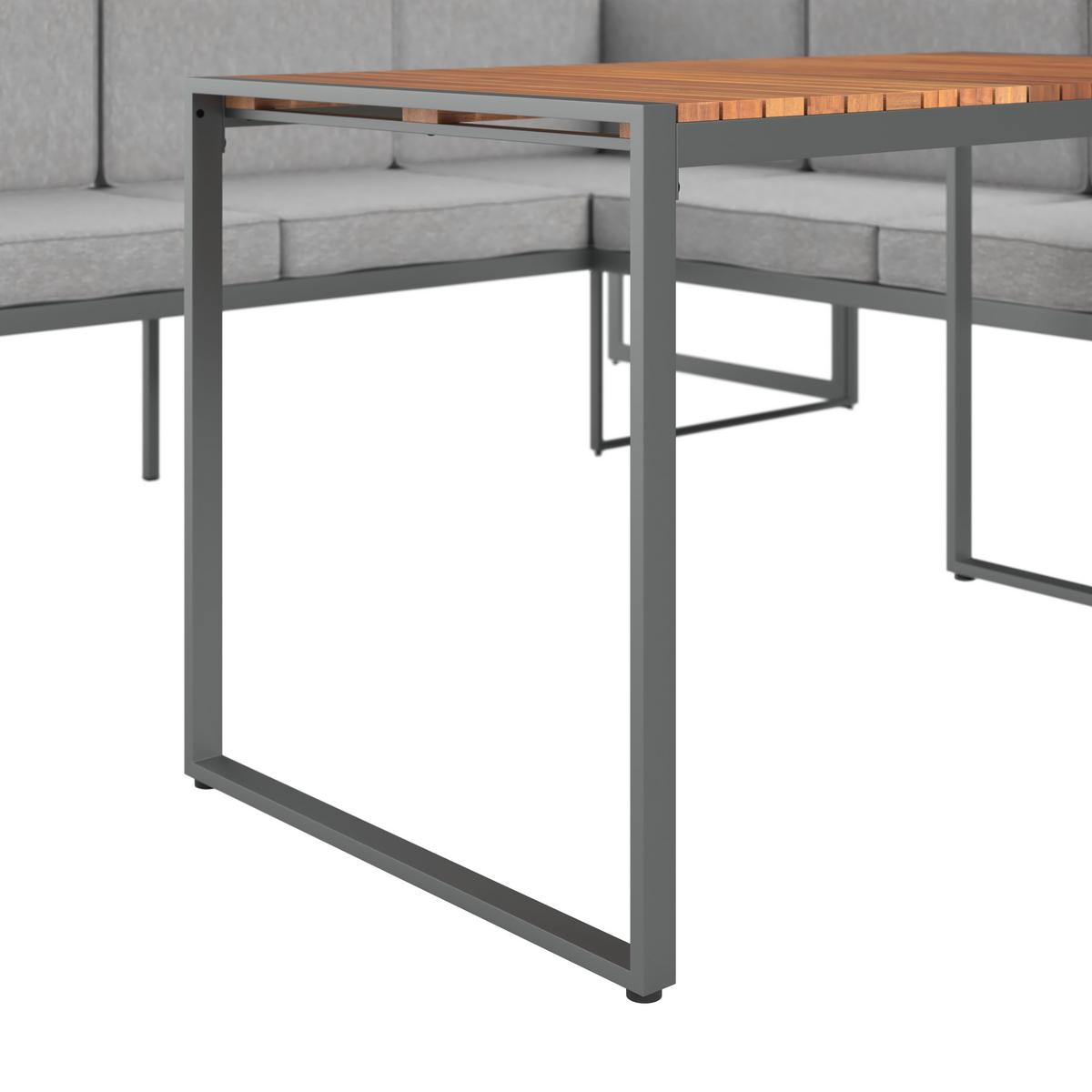 Lounge Garnitúra 5 Részes - natúr színű/szürke, Modern, textil/fa (190/190cm) - Beldano