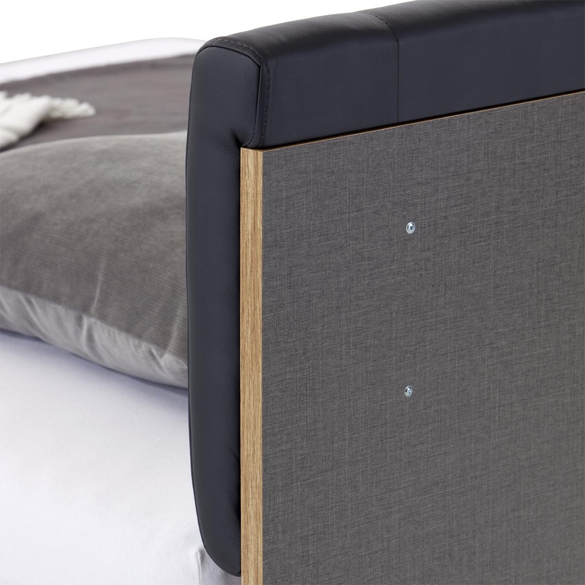 Futonbett 180x200 cm James Eiche Dekor/Graphit - Eichefarben/Graphitfarben, KONVENTIONELL, Holzwerkstoff/Textil (180/200cm) - James Wood