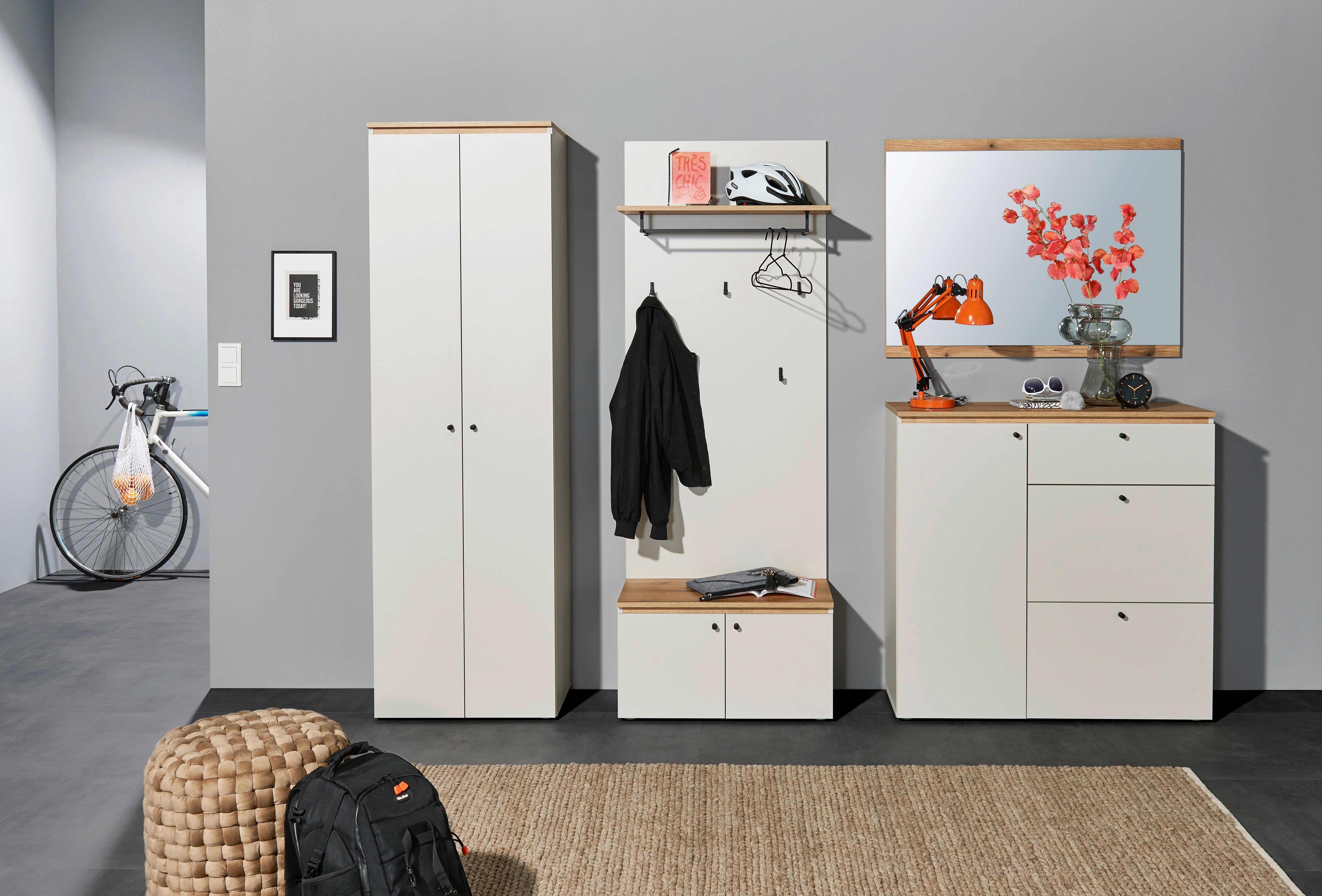 Schuhschrank Lime B: 102 cm Kaschmir/Eichefarben - Kaschmir/Eichefarben, Trend, Holzwerkstoff (102/100/38cm) - Livetastic