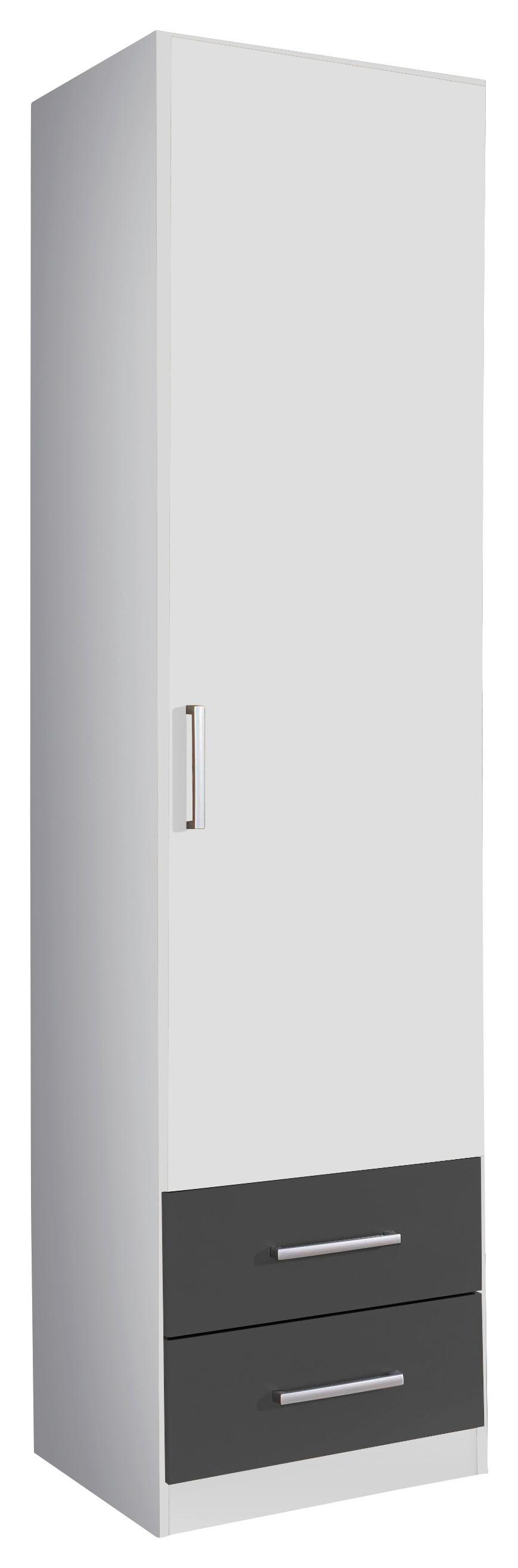Drehtürenschrank mit Laden 47cm Albero Extra, Grau/Weiß - Weiß/Grau, Design, Holzwerkstoff (47/197/54cm) - Rauch Möbel