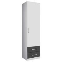 Drehtürenschrank mit Laden 47cm Albero Extra, Grau/Weiß - Weiß/Grau, Design, Holzwerkstoff (47/197/54cm) - Rauch Möbel