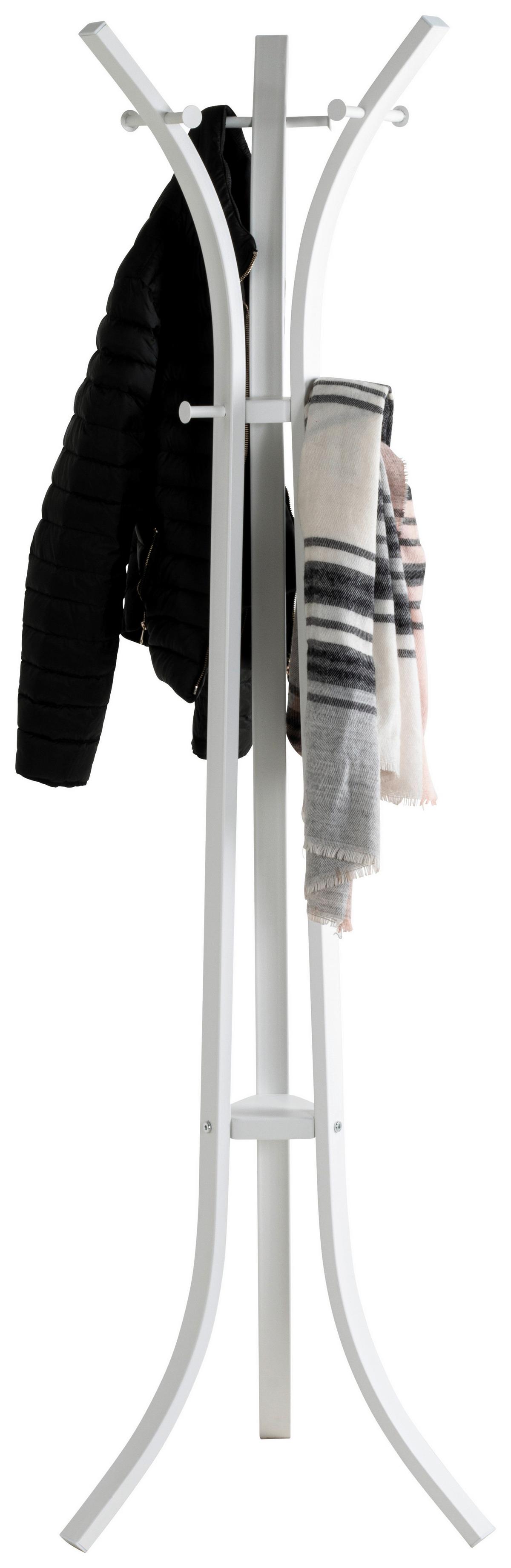 Kleiderständer 25388 Weiß Stahl 9 Haken H: 177 Cm - Weiß, Basics, Metall (45/177/45cm)