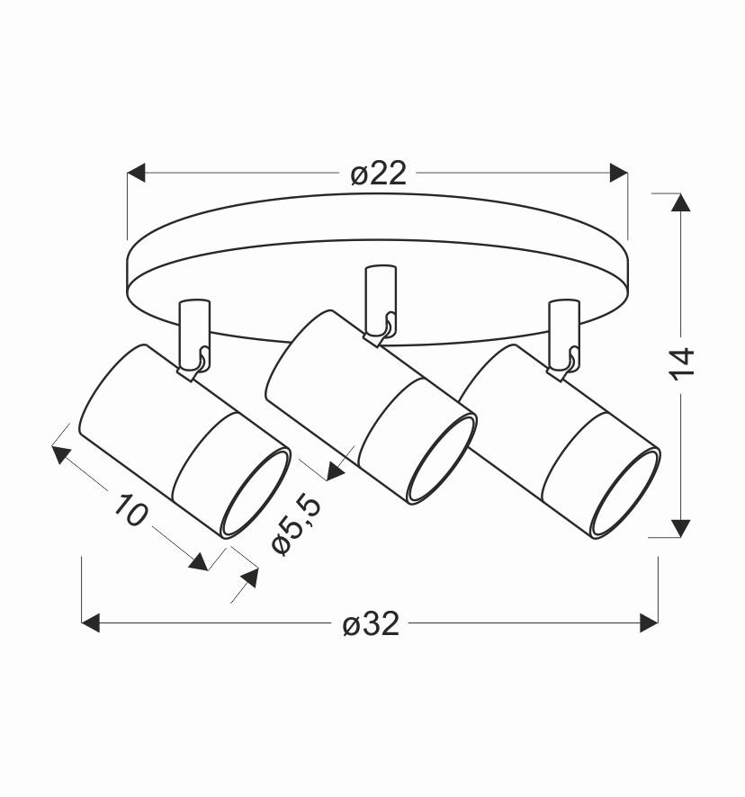 Strahler 98-27474 Tobi - Goldfarben/Weiß, Design, Metall (32/14cm)