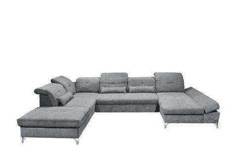 Wohnlandschaft Melfi - Anthrazit/Silberfarben, MODERN, Holzwerkstoff/Textil (245/350/168cm) - MID.YOU