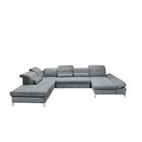 Wohnlandschaft Melfi - Anthrazit/Silberfarben, MODERN, Holzwerkstoff/Textil (245/350/168cm) - MID.YOU
