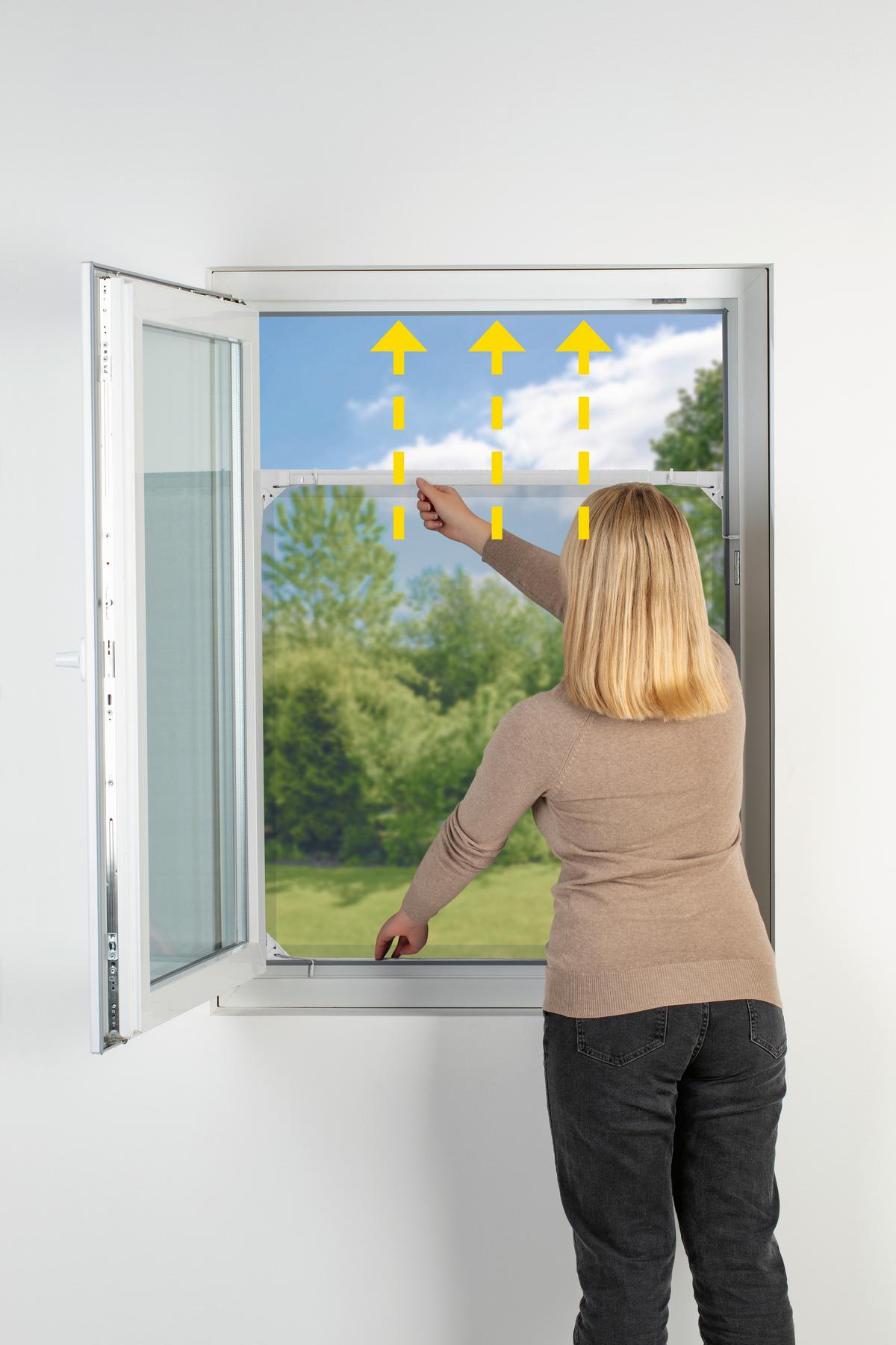 Mückennetz Teleskop Insektenschutzgitter Weiß - bílá, Basics, kov/plast (115/135cm)