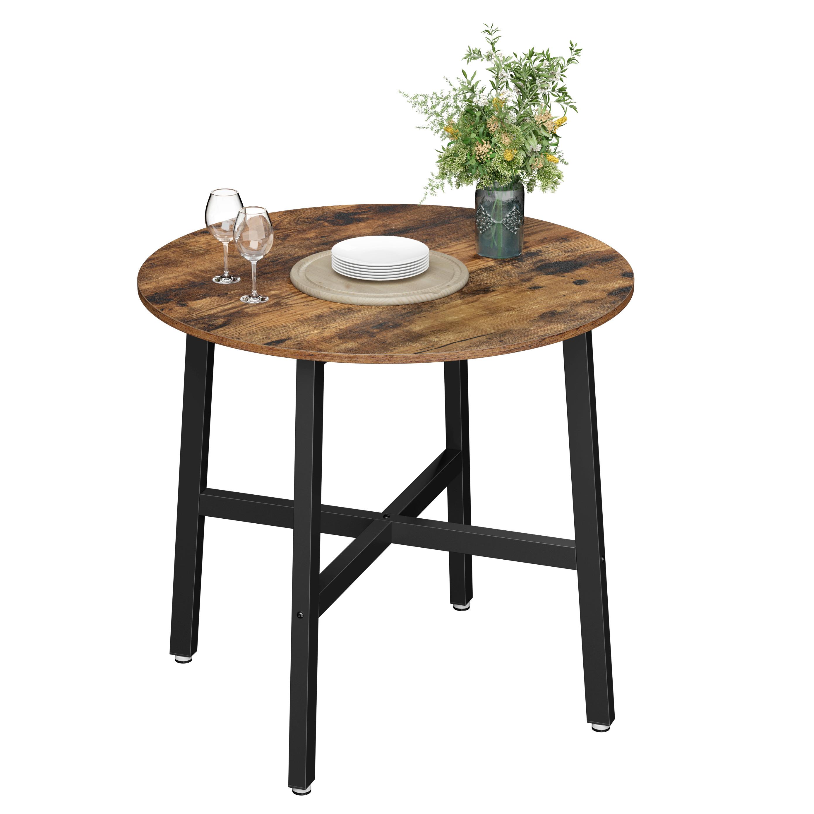 Esstisch Kdt080b01v1 - Schwarz/Braun, Trend, Holzwerkstoff/Metall (80/75/80cm) - MID.YOU