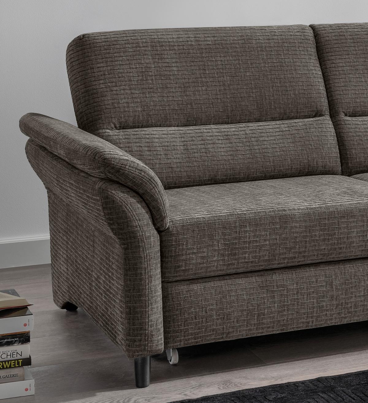 Ecksofa Cavoli Graubraun S: 279x176 cm - Graubraun/Schwarz, MODERN, Textil (279/176cm) - Livetastic