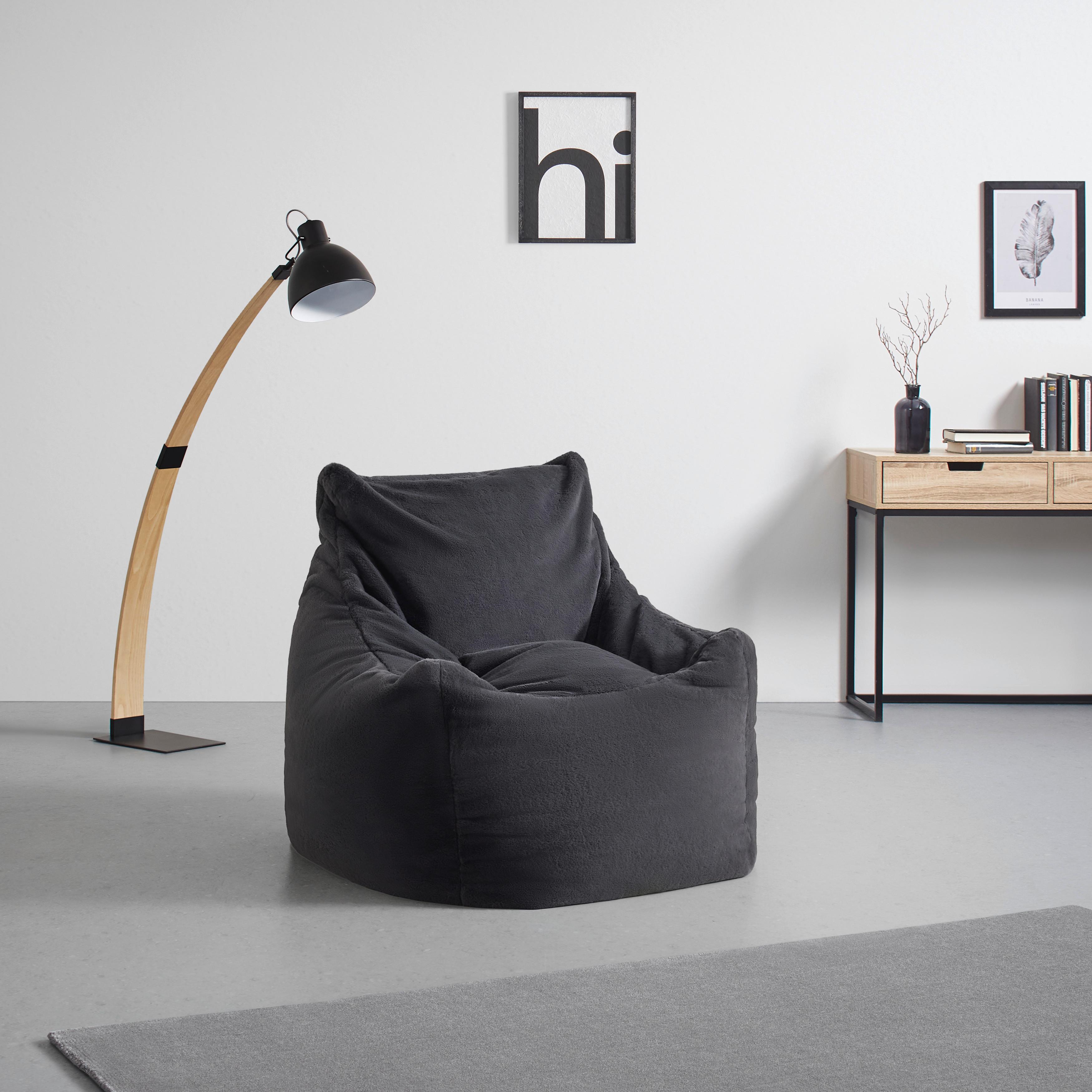 Sedací vak STORVIK, grafitová, max. 90 kg - sivá/grafitová, Modern, textil (100/75/100cm) - Mömax