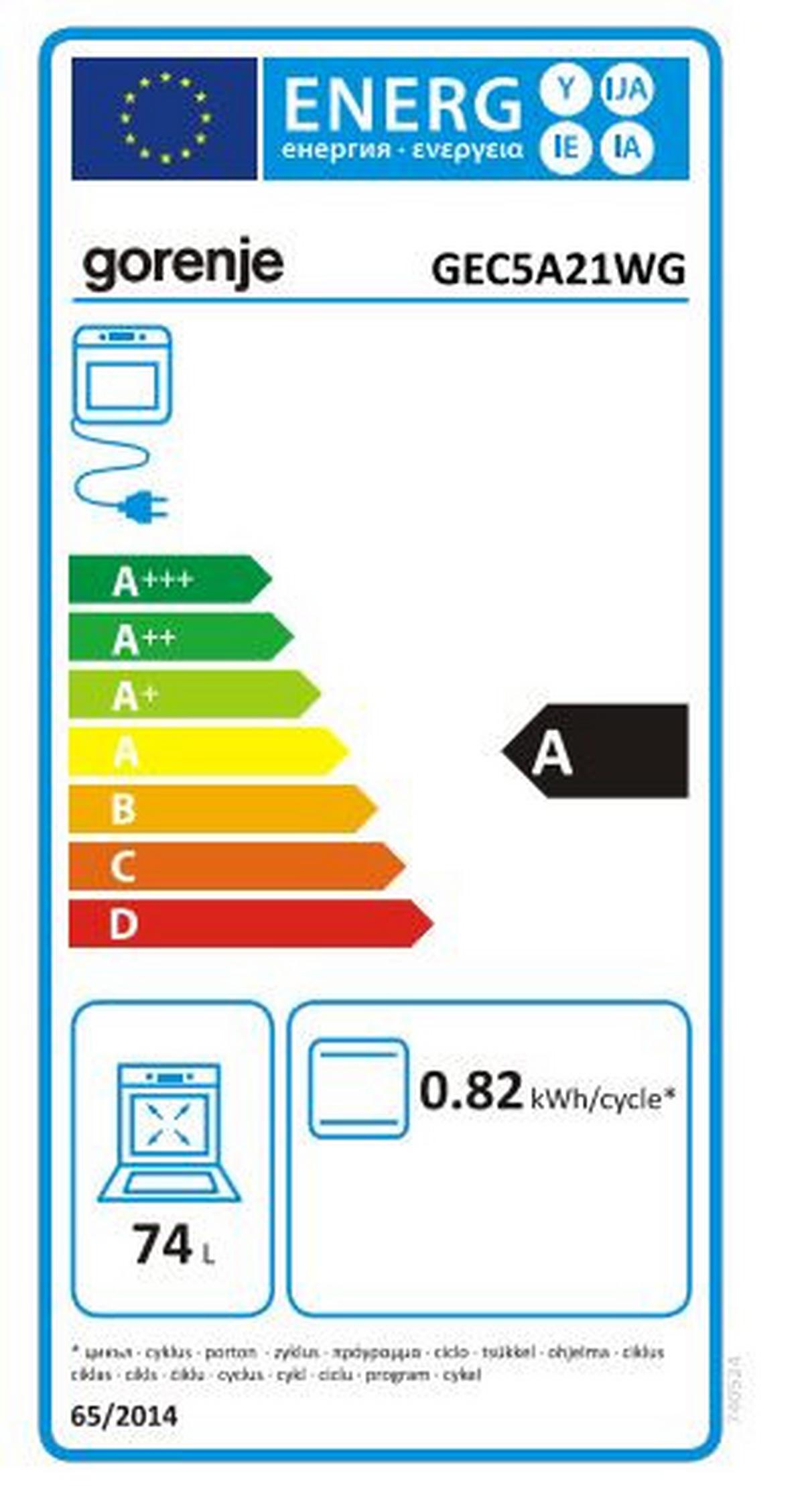 Elektro-Standherd Gec5a21wg Glaskeramik B: 50 cm Weiß - Weiß, Basics, Glas/Metall (50/85/59,4cm) - Gorenje