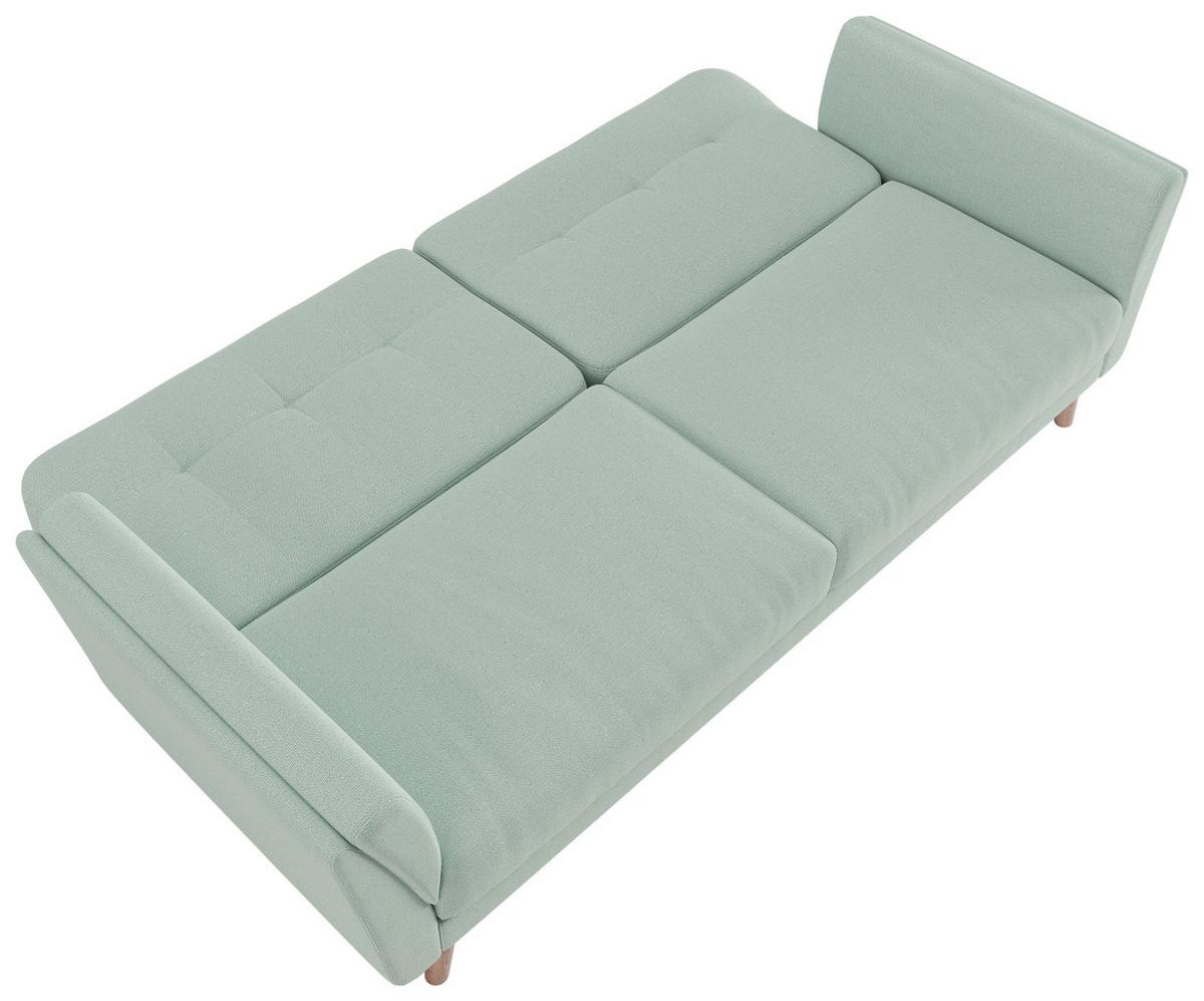 3-sitzer-sofa + Schlaffunktion Helsinki Webstoff Mintgrün - Mintgrün, MODERN, Textil (220,5/88/80,5cm) - MID.YOU