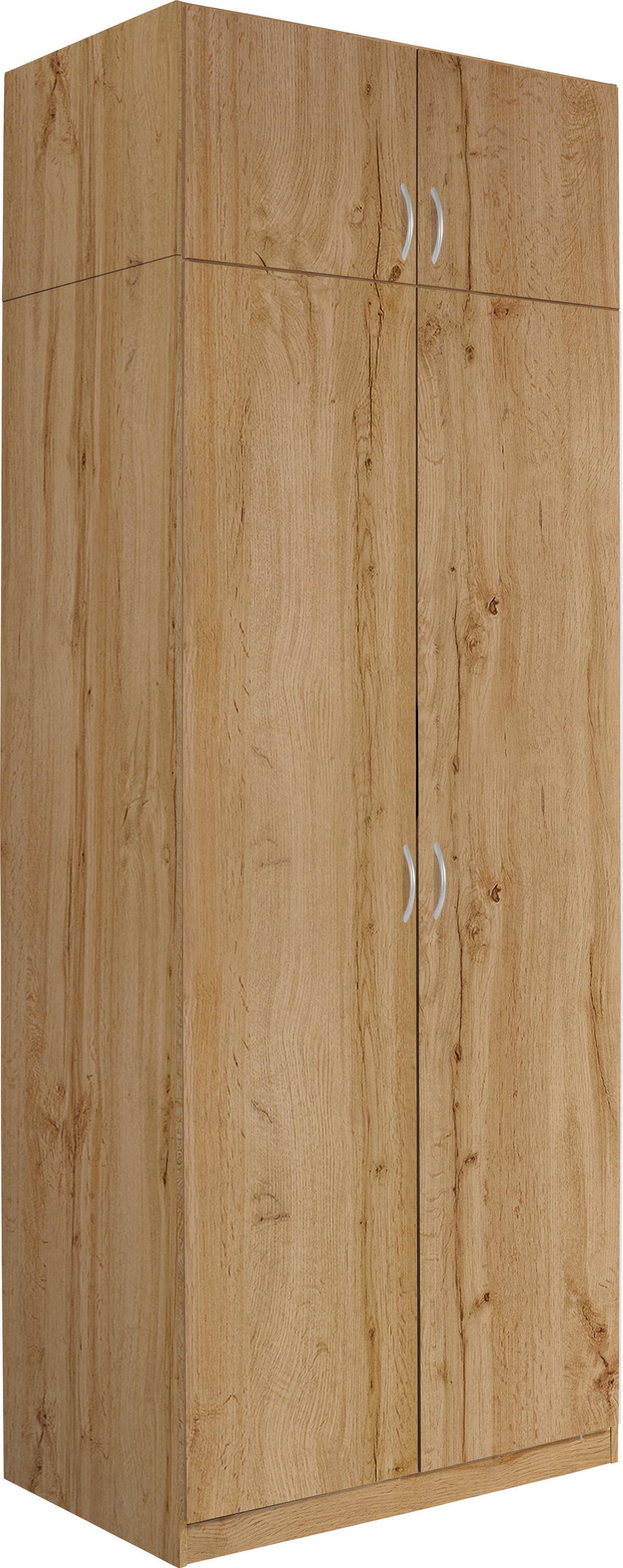 NÁSTAVEC NA SKŘÍŇ KARO, DUB WOTAN - barvy dubu/barvy hliníku, Konvenční, dřevo/plast (91/39/54cm)