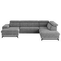 Wohnlandschaft mit Bettkasten Emma Grau - Schwarz/Grau, Textil (165/328/215cm) - MID.YOU