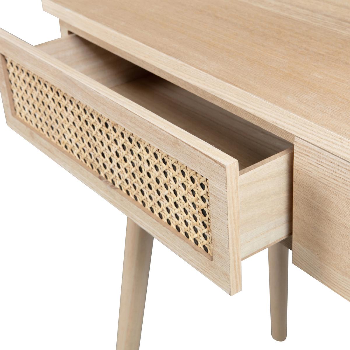 Schminktisch Soof Naturfarben L: 70cm - Naturfarben, Design, Glas/Holz (70/40/125cm) - Livetastic