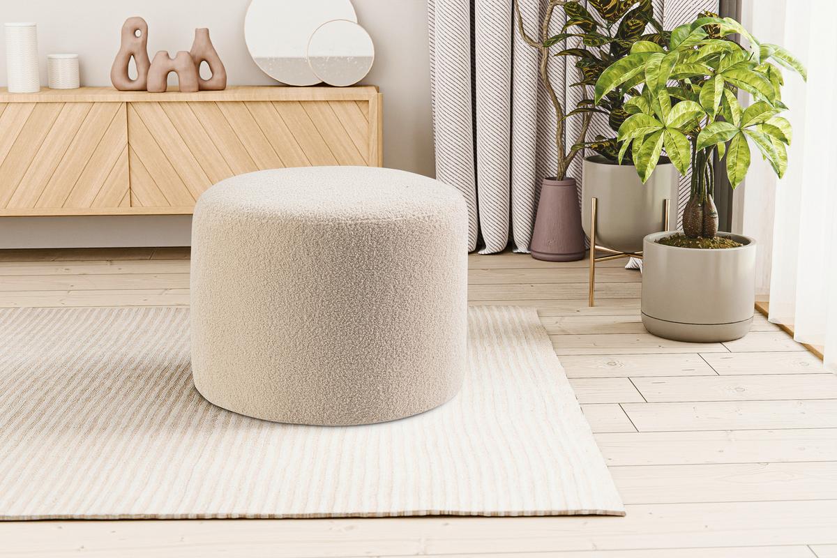 Hocker Kolo Beige B: 51cm - Beige/Schwarz, Basics, Textil (51/41/51cm) - MID.YOU