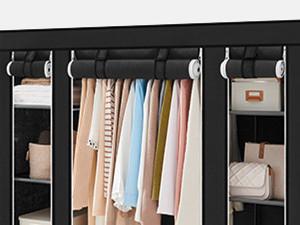 Stoffschrank Schwarz B: 150 Cm - Schwarz, Basics, Kunststoff/Textil (150/175/45cm)