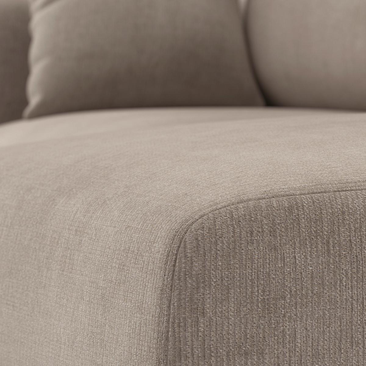 Sedacia súprava NICOLE, pravá, béžová, max. do 480 kg - čierna/sivobéžová, Modern, drevo/textil (306/87/162cm) - Bessagi Home