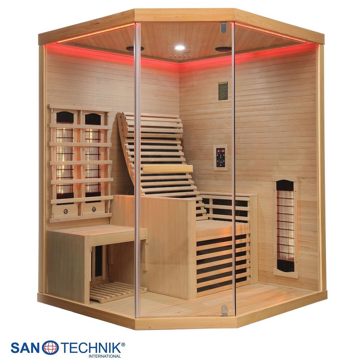 INFRAROTKABINE Carbon Naturfarben B: 150 cm - Naturfarben, KONVENTIONELL, Holz (150/150/195cm) - Sanotechnik