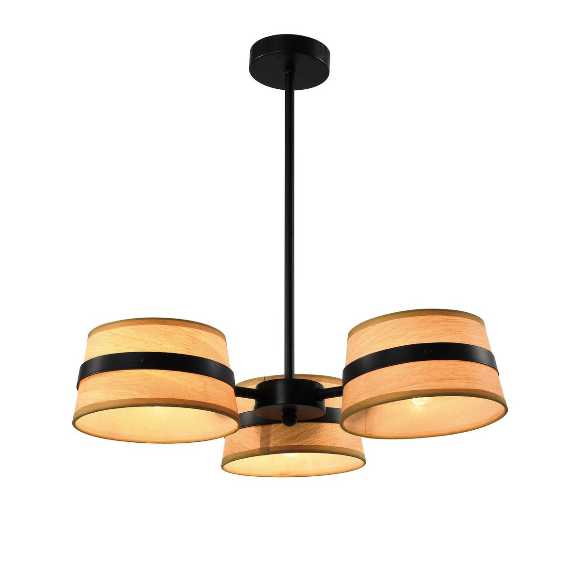Pendelleuchte 33-38296 Demy - Eichefarben/Schwarz, KONVENTIONELL, Kunststoff/Metall (50/50/48cm)