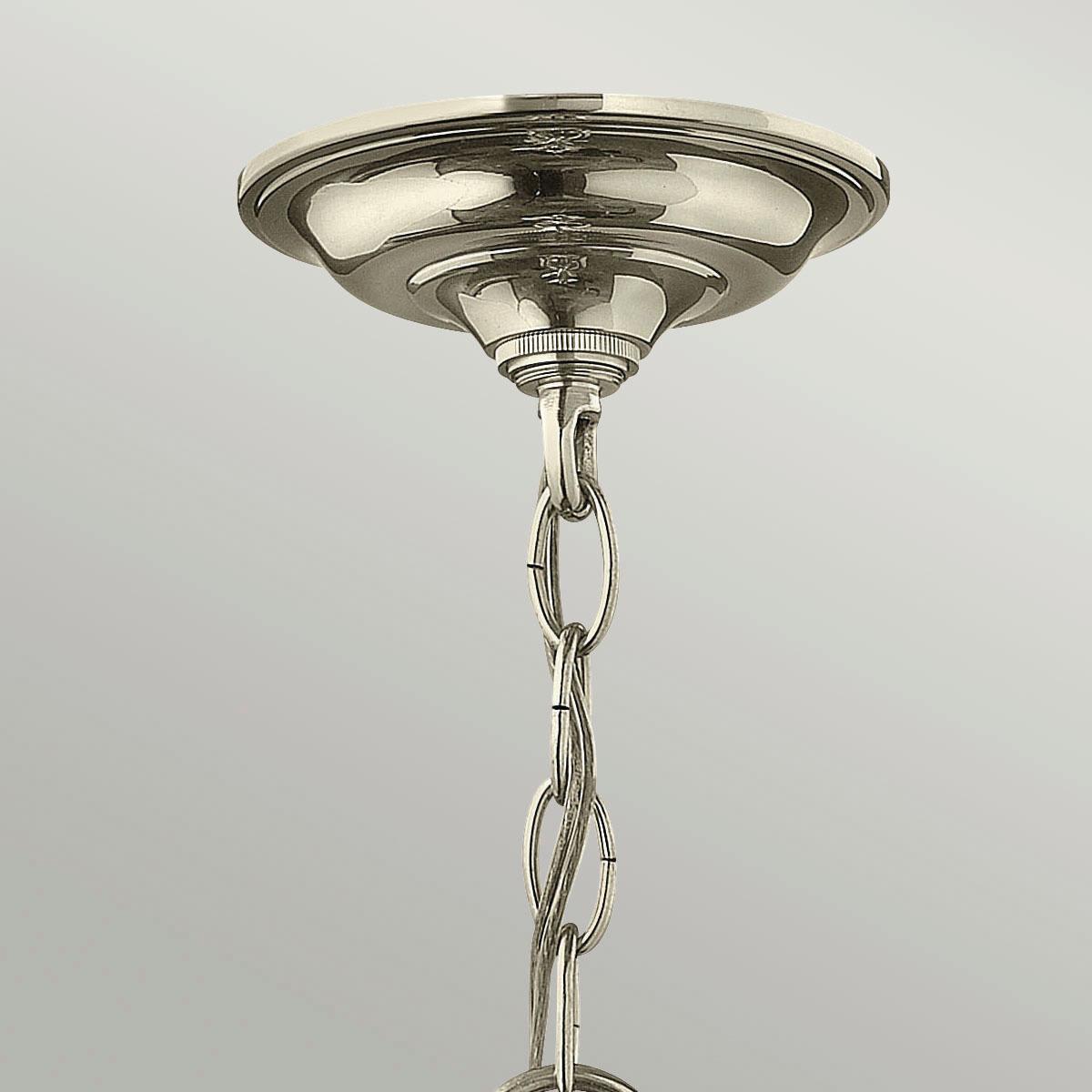 Hängeleuchte Gentry H: 61 cm 4-Flammig - Nickelfarben, Natur, Glas/Metall (29.7/61cm) - Elstead Lighting