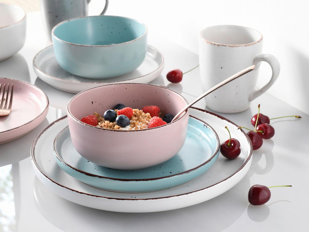 Kombinovaný sevis 16-dielny, farebný - modrá/biela, keramika - Creatable