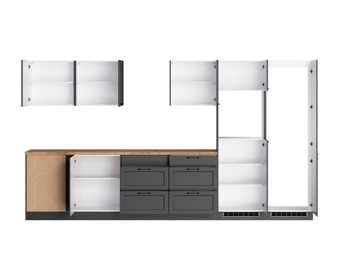 Eckküche Meran Ohne Geräte 240x360 Cm Grau/eiche Dekor - Eiche Wotan/Grau, LIFESTYLE, Holzwerkstoff (240/360cm) - Held