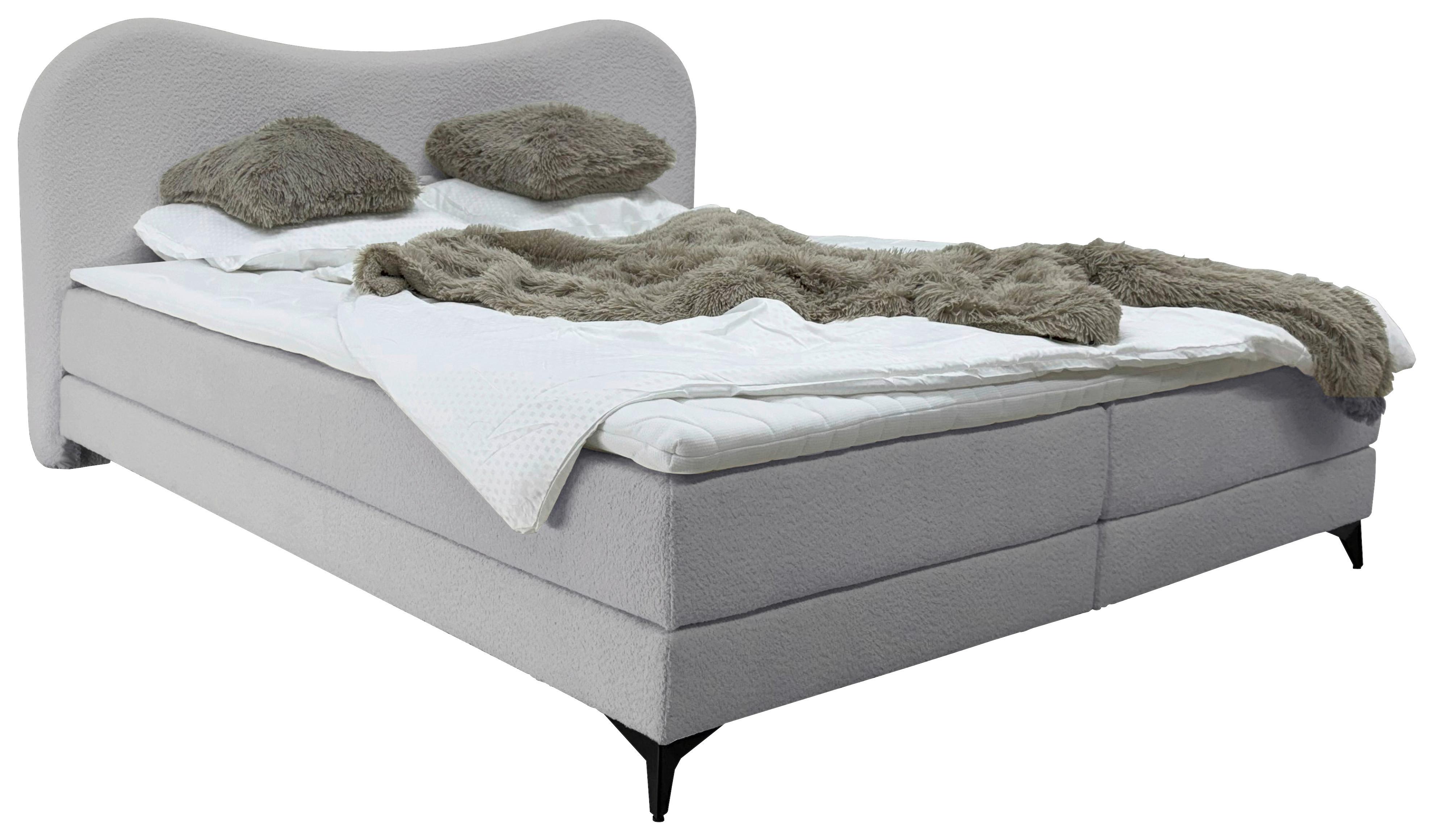 Polsterbett Pienza Grau Lf: 180x200 Cm - Schwarz/Grau, MODERN, Textil (180/200cm) - Livetastic