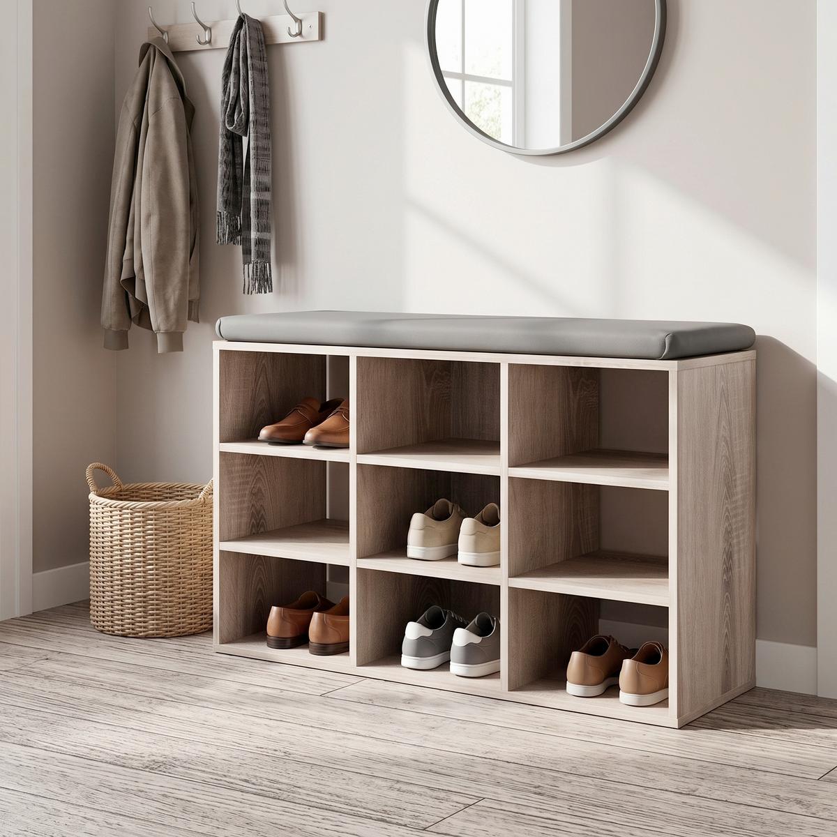 SCHUHREGAL Hinsol Sonoma Eiche, 80 cm - Sonoma Eiche, Design, Holzwerkstoff (80/50/30cm) - MID.YOU