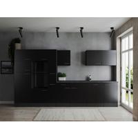 Küchenleerblock Oliver Grau, Schwarz B: 370 Cm - Schwarz/Grau, Design, Holzwerkstoff (370cm) - Respekta