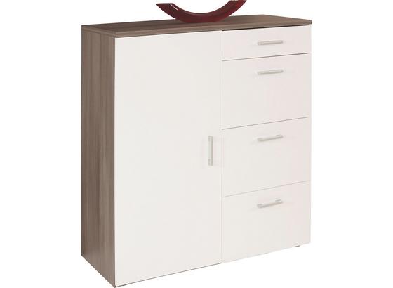 Komód Paul - sötétbarna/fehér, modern, fa (107/116/42cm) Komód Paul - sötétbarna/fehér, modern, fa (107/116/42cm)