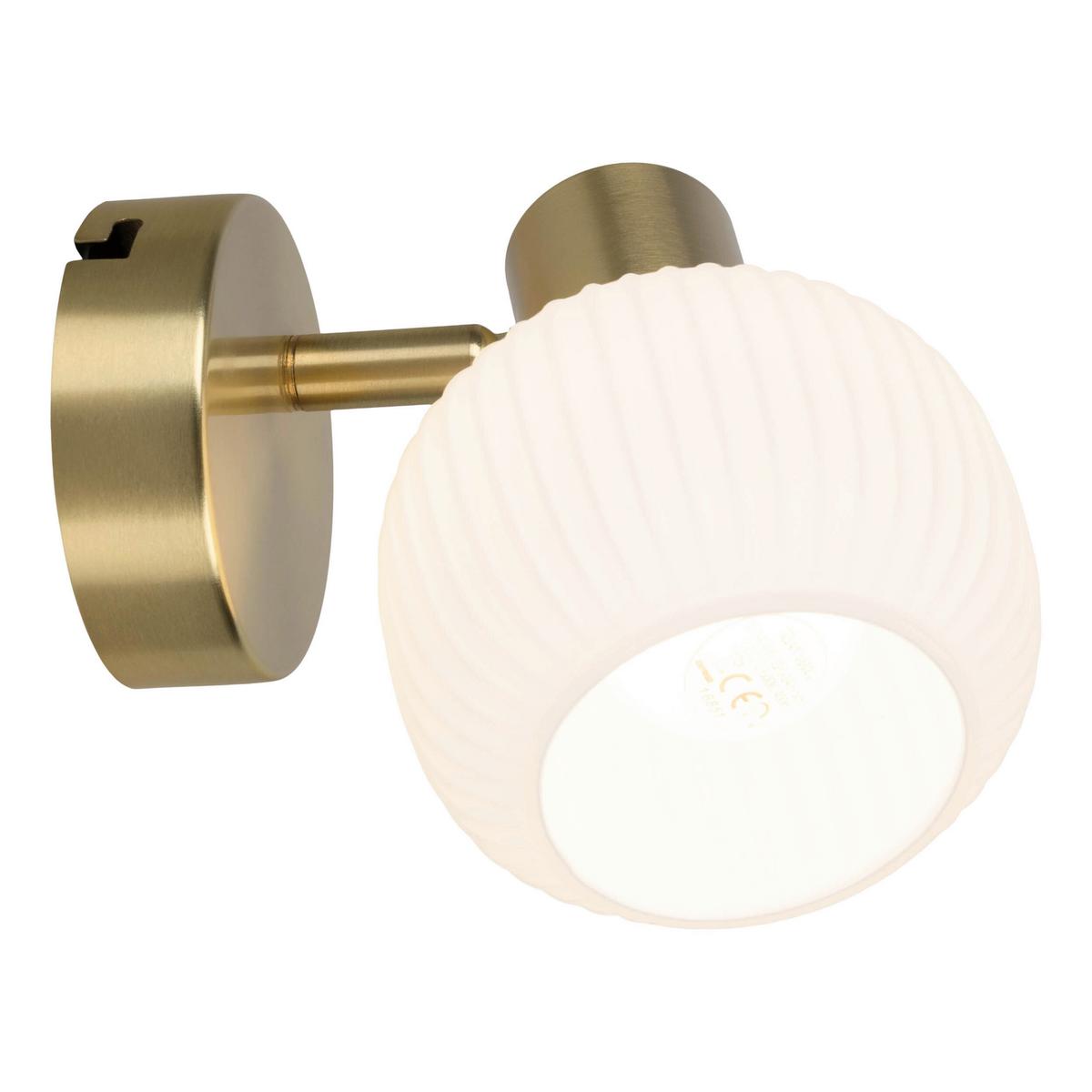 Wandleuchte Exkl. E14, 40w - Messingfarben/Weiß, LIFESTYLE, Glas/Metall (16/10/13,5cm) - Näve