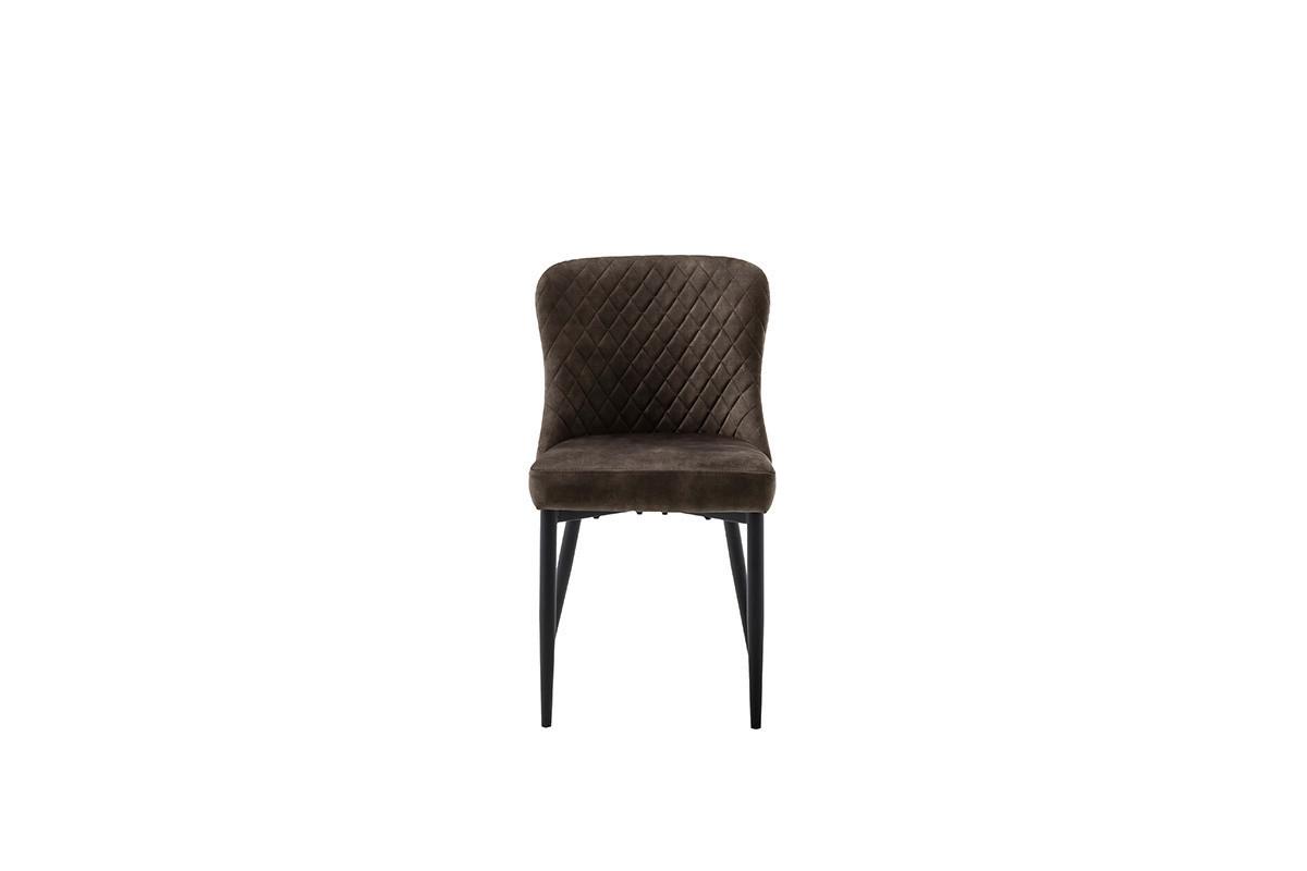 Stuhl Aboshi Vintage Anthrazit B: 46 cm - Anthrazit/Schwarz, ROMANTIK / LANDHAUS, Textil/Metall (46/85/58cm)