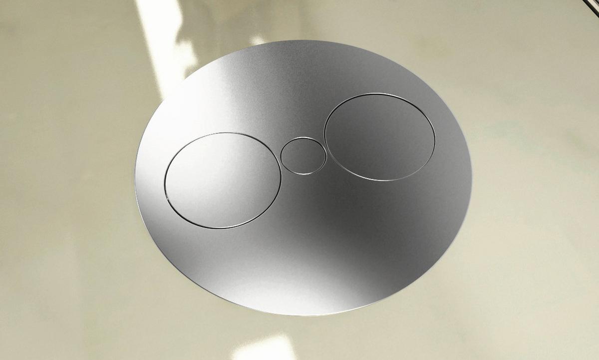 Einbausteckdose Twist Edelstahl 2-Fach ∅ 10,5 Cm - Edelstahlfarben, Kunststoff/Metall (10,5/4cm)