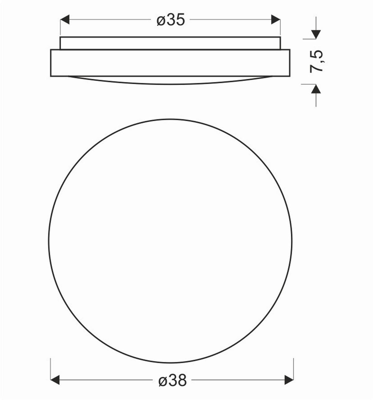 LED-Deckenleuchte 14-33932 Aflo - Eichefarben/Schwarz, Natur, Kunststoff/Metall (38/38/7.5cm)