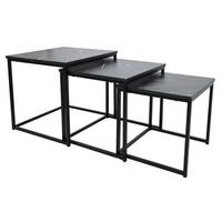 Kisasztal Szett Carmen - fekete, Trend, faalapú anyag/fém (40-42/35-39/36cm)