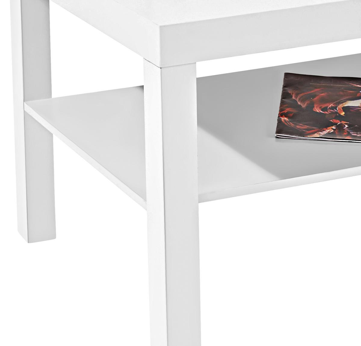 Couchtisch mit Ablagefach Light, Weiß - Weiß, MODERN, Holzwerkstoff (90/45/55cm)