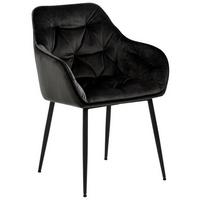 Armlehnstuhl Brooke Samtbezug Grau/braun Gepolstert - Schwarz/Braun, Trend, Textil/Metall (58/83/55cm) - Livetastic