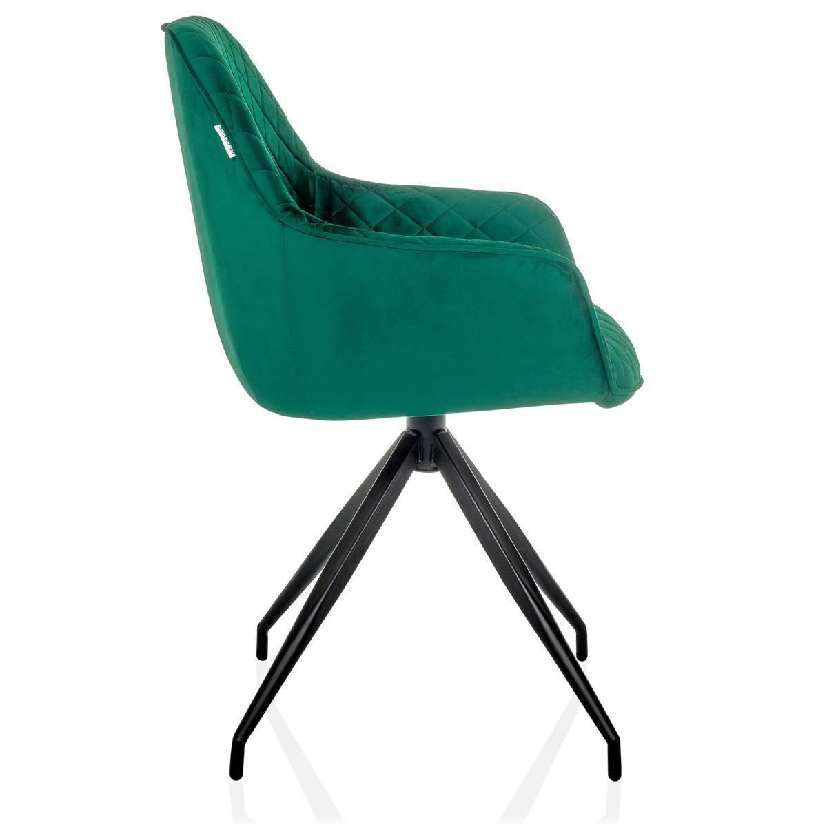 Armlehnstuhl Elverum Grün B: 58 Cm - Schwarz/Grün, MODERN, Textil/Metall (58/87/57cm) - MID.YOU