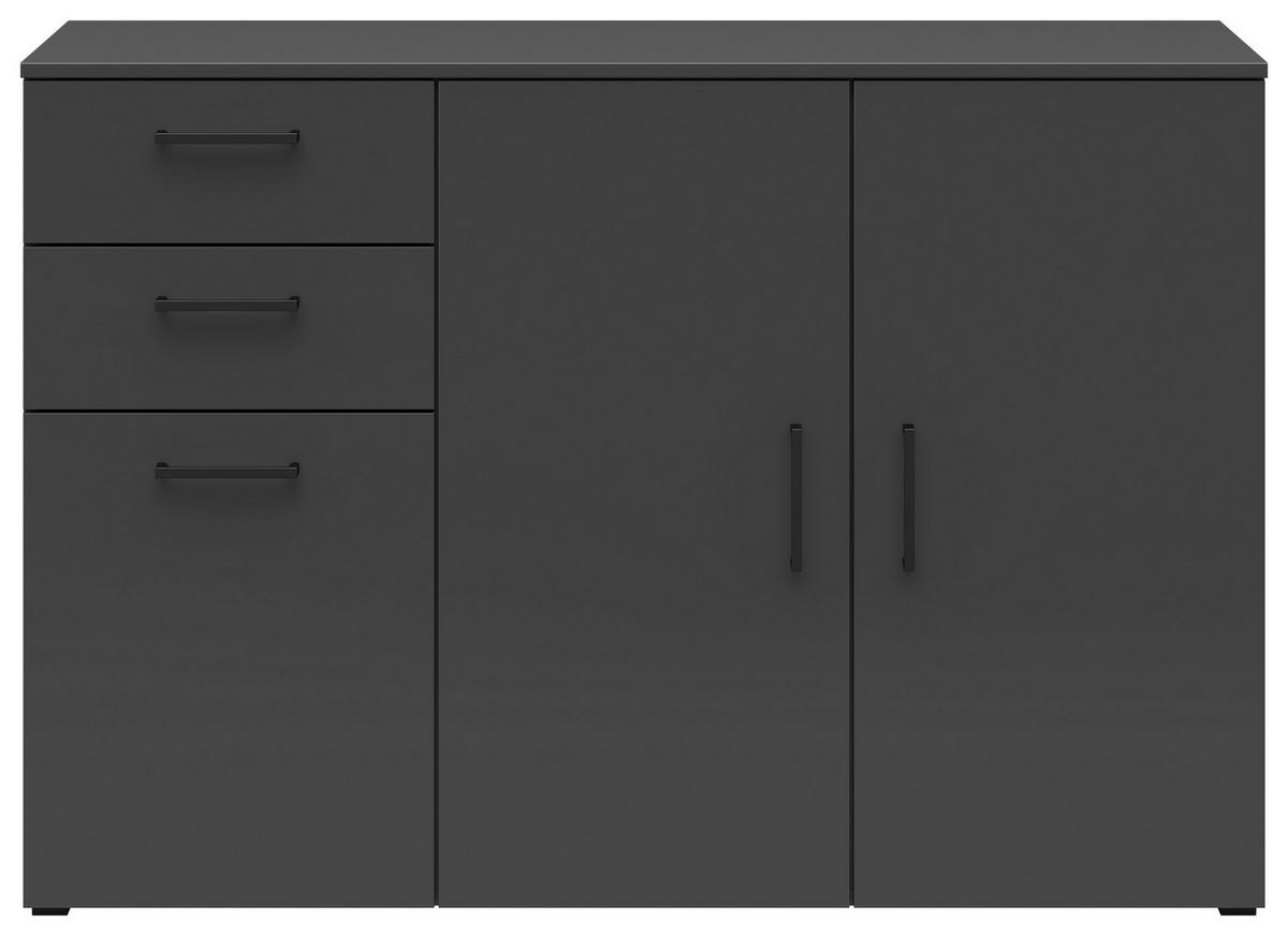 Komód Multistauraum - grafitszürke, Modern, faalapú anyag (120/83/40cm) - Carryhome