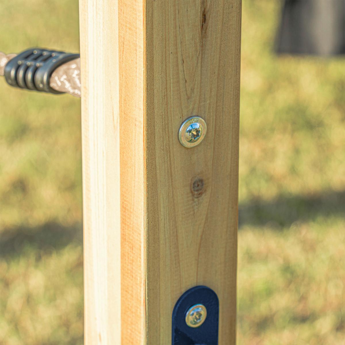 Klettergerüst mit Rutsche Rot - Blau/Rot, Basics, Holz/Kunststoff (522,5/196,2/205cm) - Ambia Garden