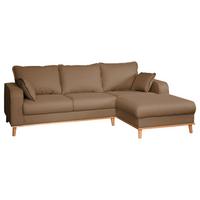 Ecksofa Beata Hellbraun S: 230x150 cm - Wengefarben/Hellbraun, Design, Textil (230/150cm) - Livetastic