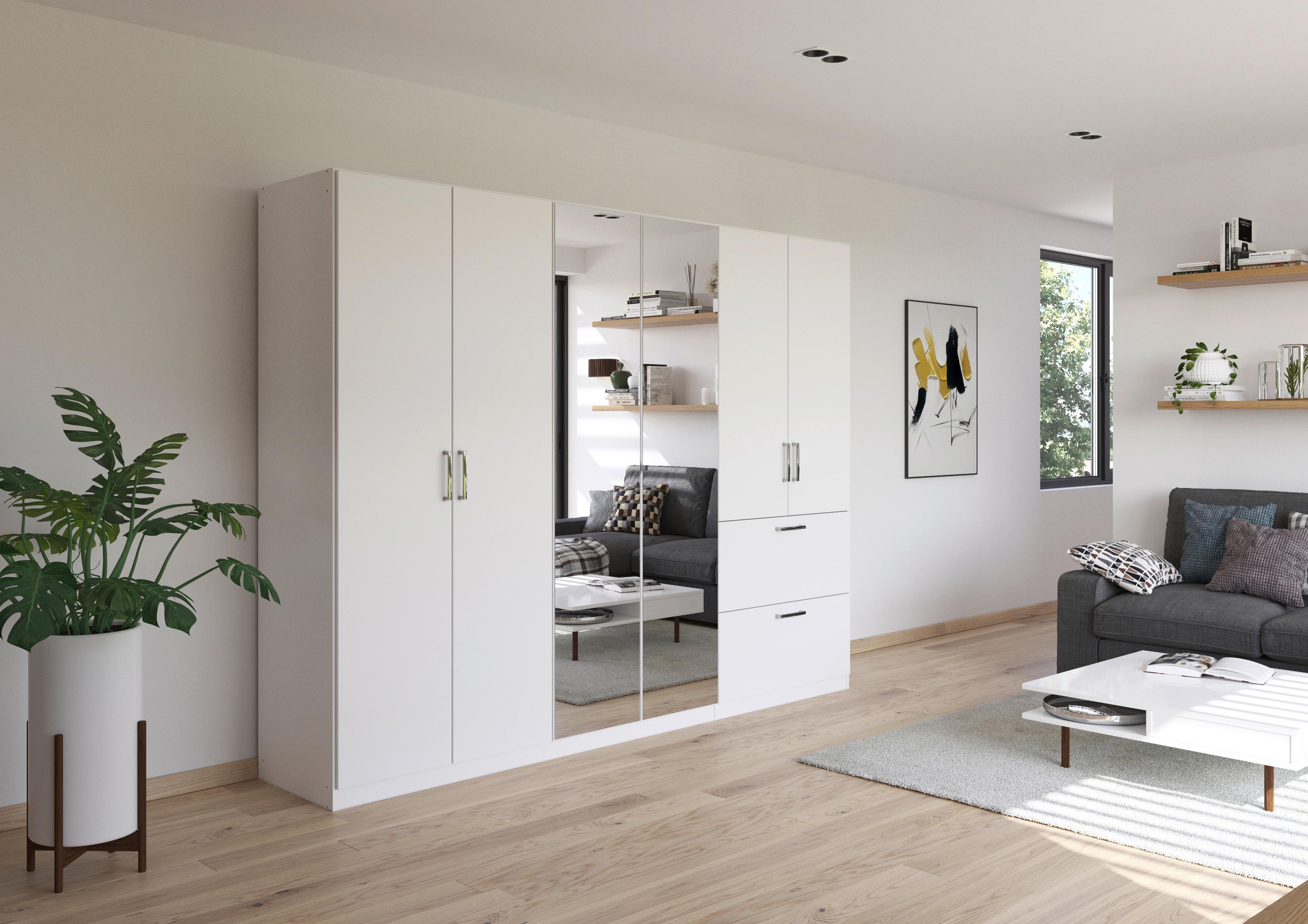 Drehtürenschrank Padua Weiß B: 271 cm - Weiß, MODERN, Holzwerkstoff (271/210/54cm) - Rauch Möbel
