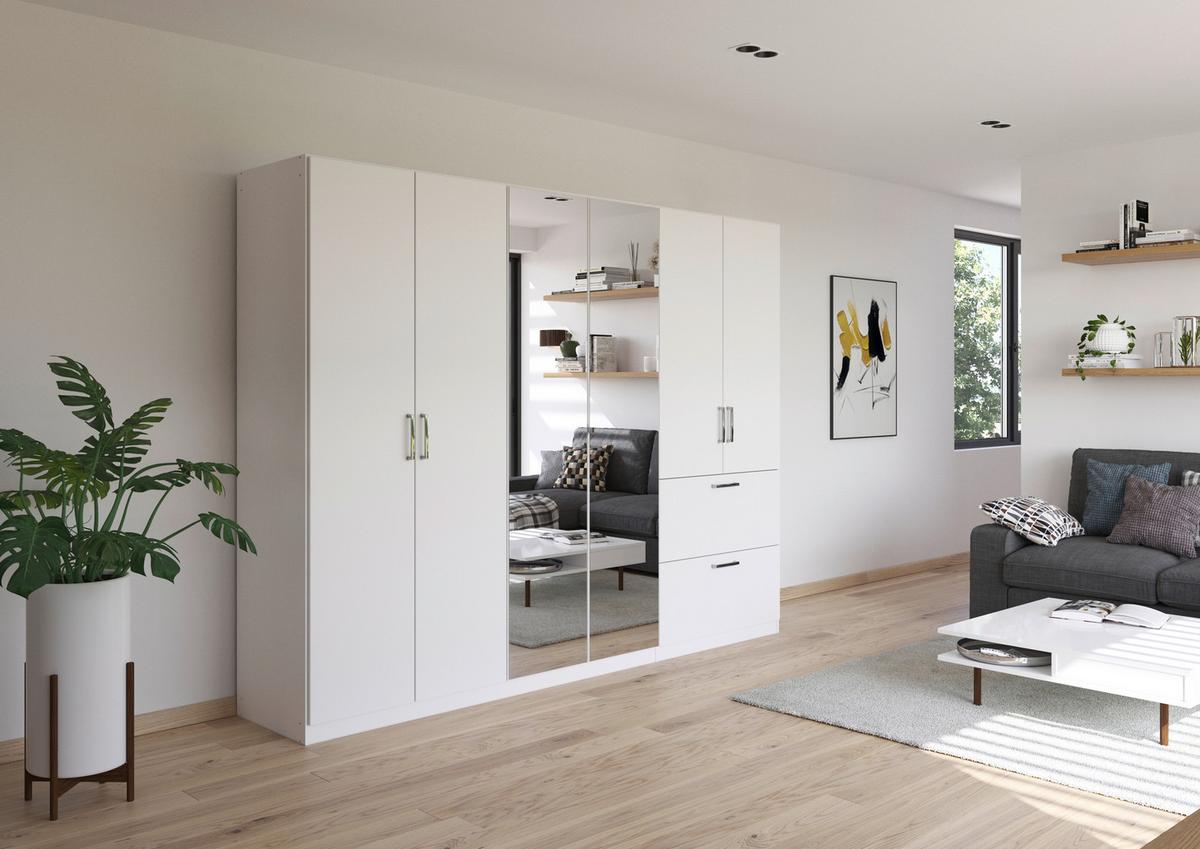 Drehtürenschrank Padua Weiß B: 271 Cm - Weiß, MODERN, Holzwerkstoff (271/210/54cm) - Rauch Möbel