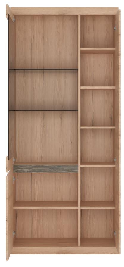 Vitrine Summer San Remo Eiche Dekor B: 86 cm - Eiche San Remo, MODERN, Glas/Holzwerkstoff (86/196,5/40cm) - Modern Living